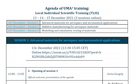 UMA3 Local Individual Scientific Training (TLIS)