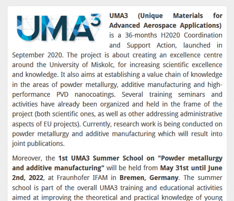 UMA3 @ EASN newsletter